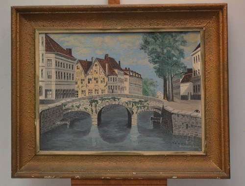 Antico quadro città in - quadro, di