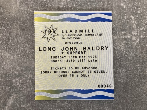 Long john baldry gig ticket - john,