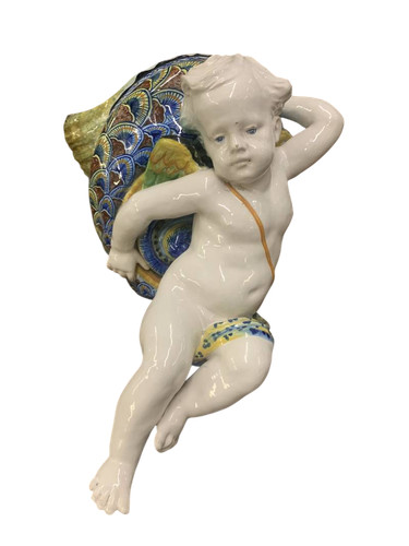 Ceramica cherubino angelo vaso