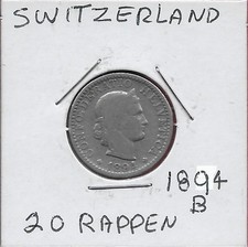 SVIZZERA 20 RAPPEN 1884-B