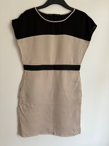 Abito zara beige con tasche - zara,
