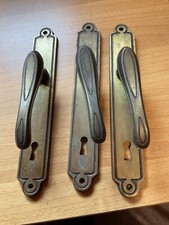 MANIGLIA CON PLACCA OTTONE PORTA INTERNA N.3 SENZA CHIAVI