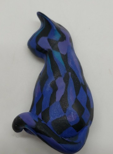 Spilla gatto scacchiera