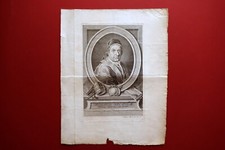 Acquaforte Originale Ritratto Papa Benedetto XIV G. B. Brustolon Metà '700
