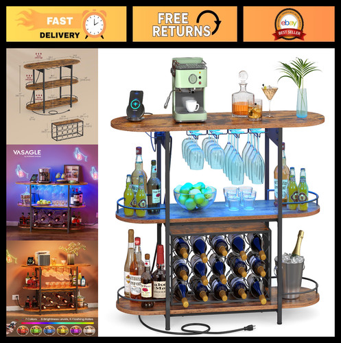 Led coffee bar cabinet with - coffee,