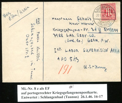 Bizone 1945 cartolina - bizone,