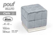 POUF QUADRATO VELLUTO CIELO