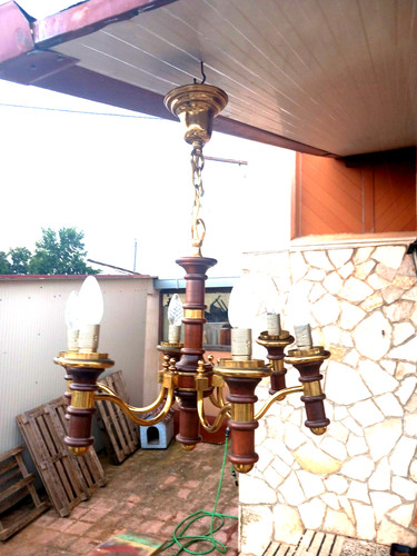 Lampadario antico legno e - antico, in