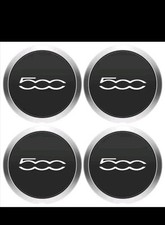 4 COPRIMOZZO FIAT 500 500L COPPE COPPETTE  133mm LOGO STEMMA CERCHI IN LEGA