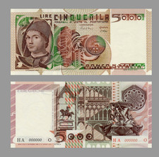 5000 Lire, Lire Cinquemila, Banca D'Italia, 1975, Riproduzione