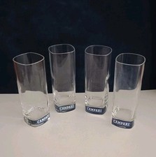 Bicchieri Alti Vetro Campari Vintage Lotto 4 Pezzi Pubblicitario Collezione 