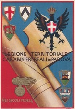 cartolina militare Legione Territoriale Carabinieri Reali di Padova illustrata