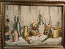 Quadro natura morta olio su tela di TUGNOLI GIAMPIETRO, con cornice senza vetro