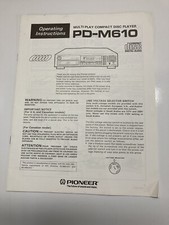 Pioneer PD-M610 Operating