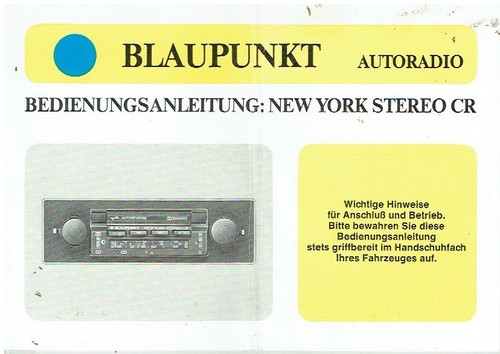 Blaupunkt new york - blaupunkt, autoradio