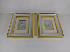 N. 2 Quadretti Placcati Argento Con Cornice D'Orata  21,5x17,5