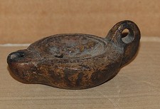 Antica lucerna a disco •Terracotta • Riproduzione di una lanterna Romana