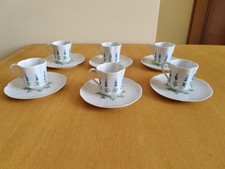 Set 6 tazzine da caffè decorate a mano con Piattino