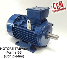 Motore elettrico trifase 400 Volt - B3 piedini 2 4 Poli 1400 o 2800 giri (380 V)
