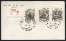 FDC Busta Primo Giorno 1974 - Serie FONTANE - Italia (Bologna, Firenze, Perugia)