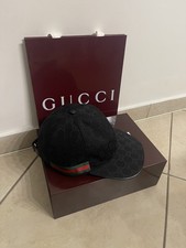 Gucci berretto nero in tela GG
