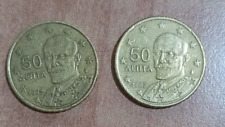 GRECIA 50 cent 2002 F zecca Francia e Zecca Grecia lotto 2 monete 50 Centesimi €