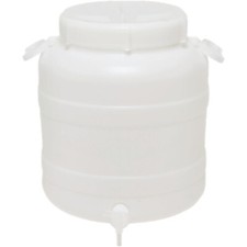 Fusto in Plastica a Bocca Larga con Guarnizione e Tappo 30lt No rubinetto