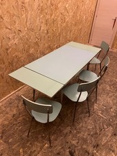 OCCASIONE! Tavolo allungabile e 4 sedie anni ‘50/‘60 in formica acquamarina 