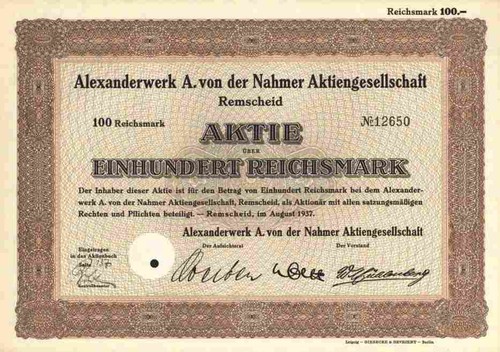 Alexanderwerk von nahmer - a.,
