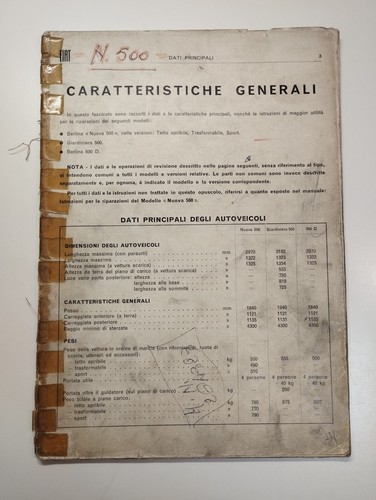 Manuale fiat nuova 500 dati - fiat,