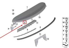 supporto spoiler portellone posteriore ORIGINALE MINI F56 F55 3-5 porte