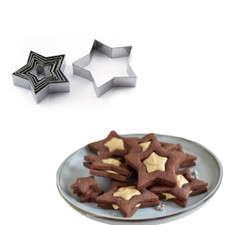 Stampo per Dolci Tagliabiscotti Stella in Metallo Set 7 Pezzi - Martellato