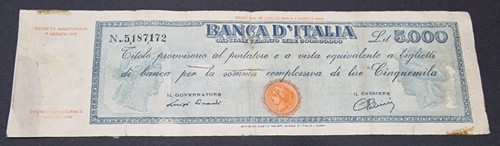 Cinquemila 5000 lire titolo - 5000,