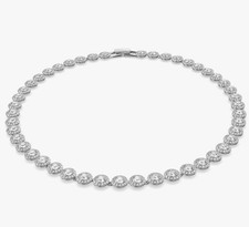 Swarovski Angelic 38cm Collana da Donna con Cristalli Placcatura Rodio - Bianca