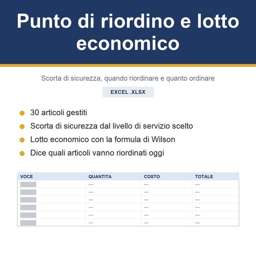 Gestione magazzino excel - magazzino,