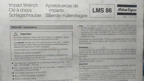 Avvitatore pneumatico atlas - avvitatore,