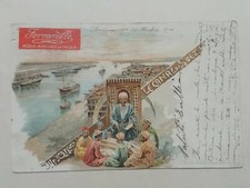 CARTOLINA PUBBLICITARIA FERRARELLE ACQUA MINERALE EGITTO CANALE SUEZ COLONIALE 