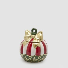 Contenitore Palla di Natale EDG Ceramica Rosso Bianco H17,5 EDG - X59083