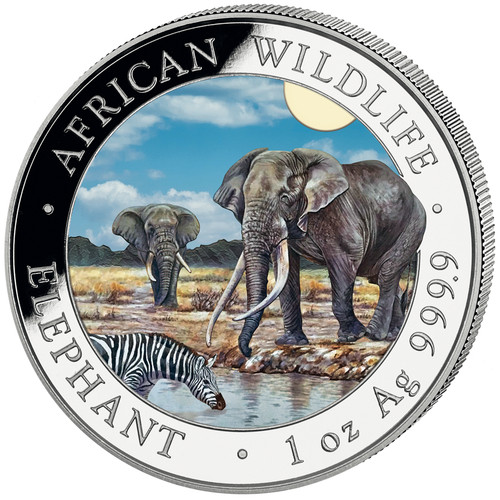 Moneta argento elefante fauna