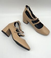 Scarpe donna ragazza bebè cinturini tacco medio colore apricot Mod. Mary Jane