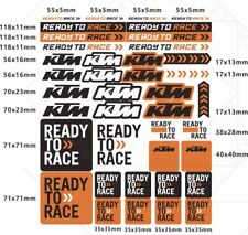 Foglio Adesivi Decalcomanie Ktm Ready To race Arancione Moto Cross Enduro Adv