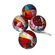 Set 4 Palline Temari Tessuto