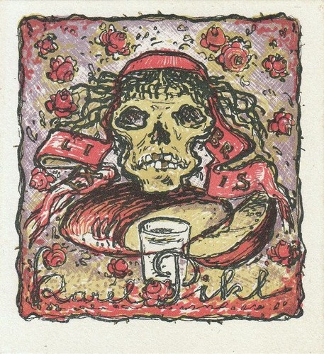 Exlibris libris litografia - ex,