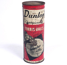 Palline da tennis Dunlop vintage anni 40 SIGILLATE latta Vinnie Richards mai aperte