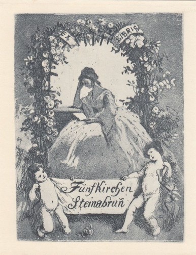 Exlibris bookplate lichtdruck - bookplate,