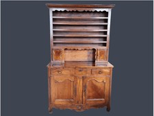 CREDENZA CON PIATTAIA IN NOCE LUIGI XV INTEGRA E ORIGINALE EPOCA XVIII SECOLO