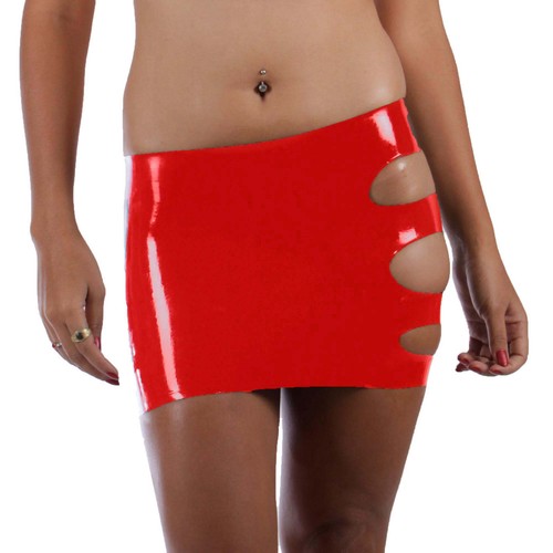 Minigonna rossa lattice e - minigonna,