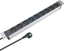 CIABATTA MULTIPRESA 9 POSTI ALLUMINIO RACK 19" MURO ARMADIO SCHUKO