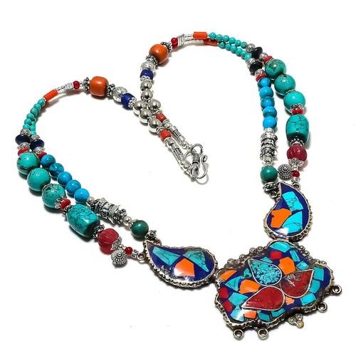 Collana lapislazzuli corallo - collana,