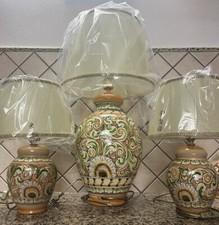 Tris Di Lumi In Ceramica Di Caltagirone 